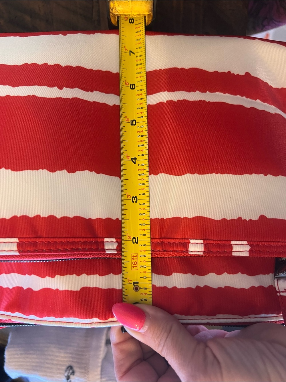 Lug Stretch LS Crossbody Bag Red White Stripe NWOT RFID Organizer Purse - Picture 15 of 16